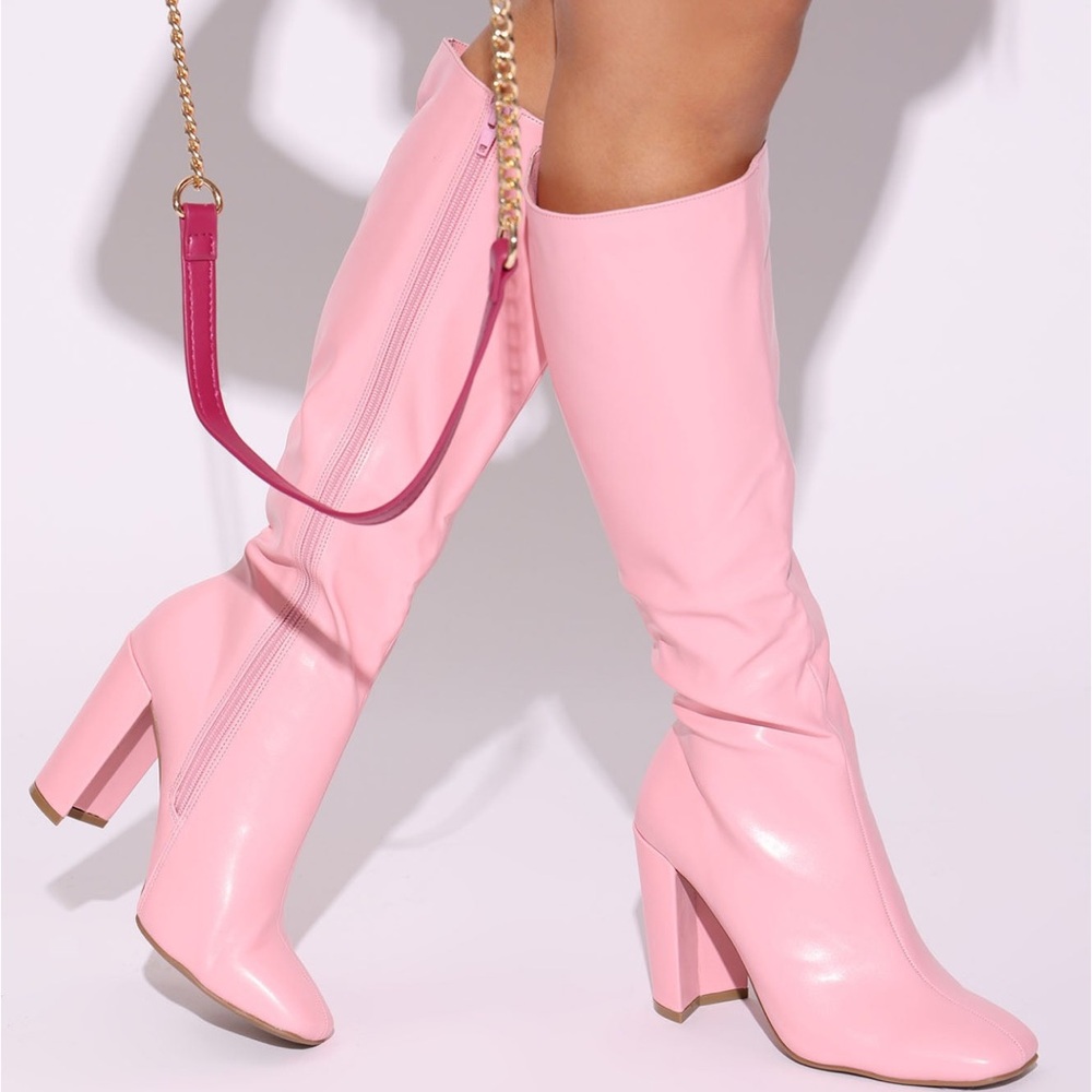 Bailee Knee High Boots - Pink